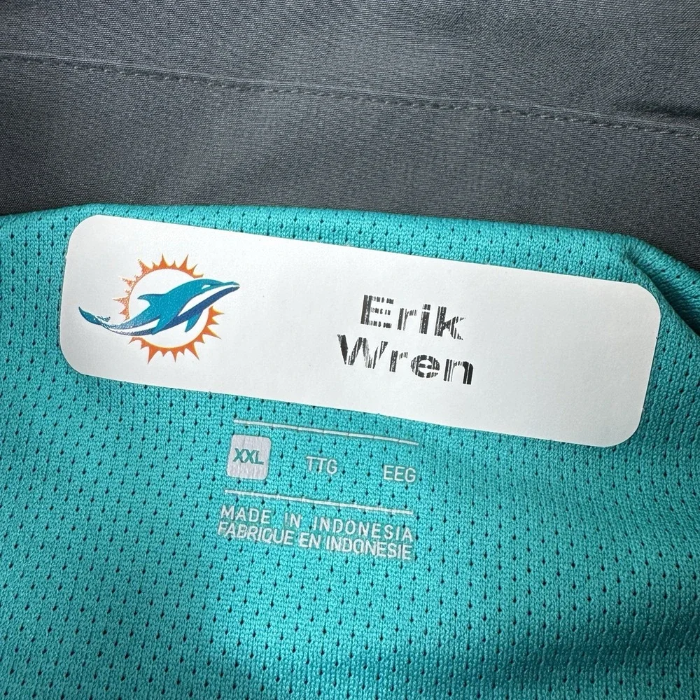 Nike NFL On-Field Miami Dolphins Coach-Issued Gray Full-Zip Jacket Mens 2XL EUC